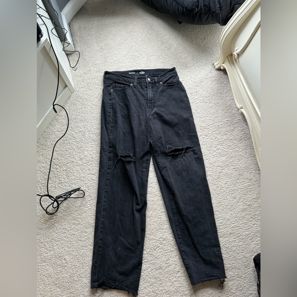 Straight Leg Ripped Black jeans - Picture 1 of 2